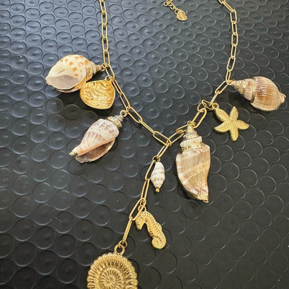 Gold Shell Charm Necklace - Picture 5 of 6